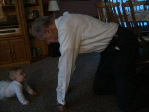 Crawling with Great Grandpa