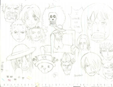 sketches of one piece characters