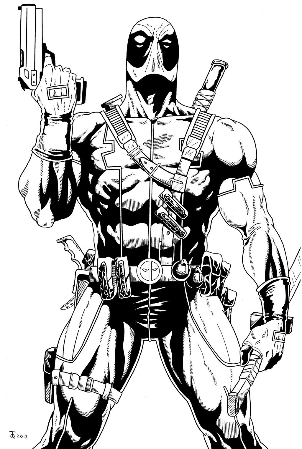 Deadpool close up Inked by TyndallsQuest on DeviantArt
