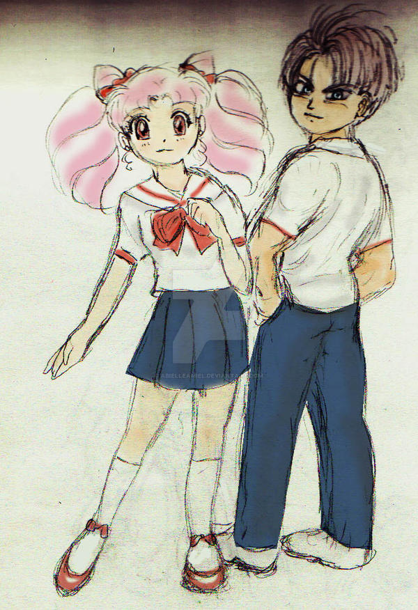 Trunks And Rini Chibiusa and Trunks (School Uniform) by abielleamiel on DeviantArt