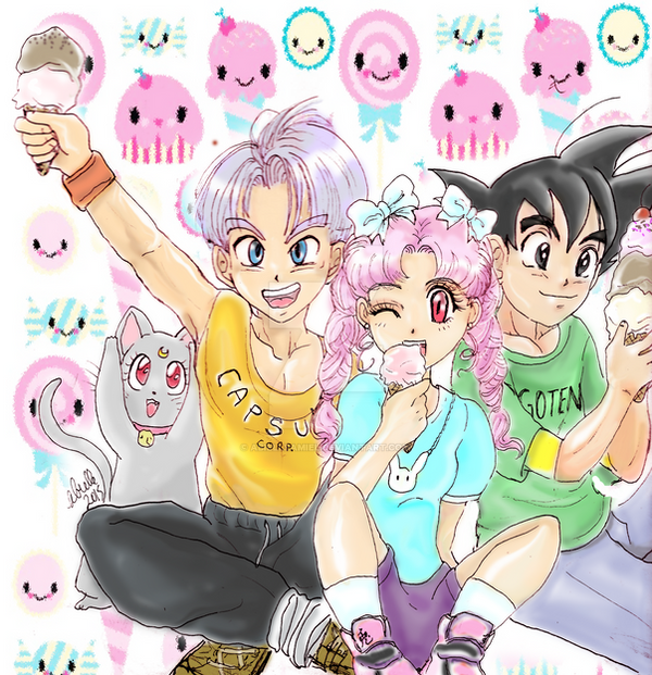 Trunks And Rini Trunks Chibiusa Goten Ice-Cream Date by abielleamiel on DeviantArt