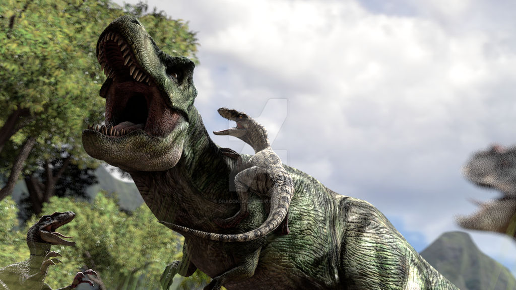 Jurassic Park - TRex vs Velociraptors in Sorna 03 by DracoKhajiit on ...