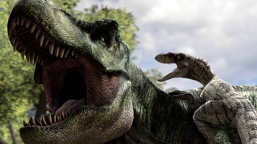 Jurassic Park - TRex vs Velociraptors in Sorna 03 by DracoKhajiit on ...