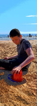 Declan at the beach