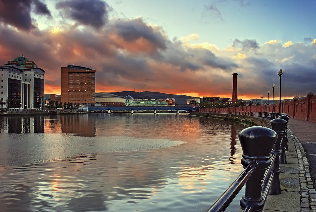 Belfast Laganside Sunset