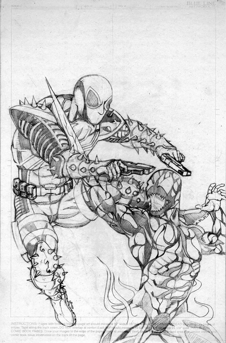 Venom Vs Carnage sketch by thelearningcurv on DeviantArt