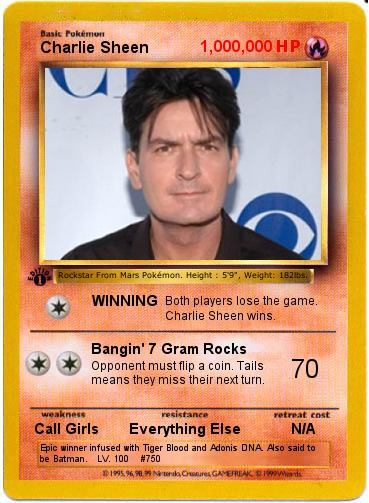 Charlie Sheen Pokemon Card