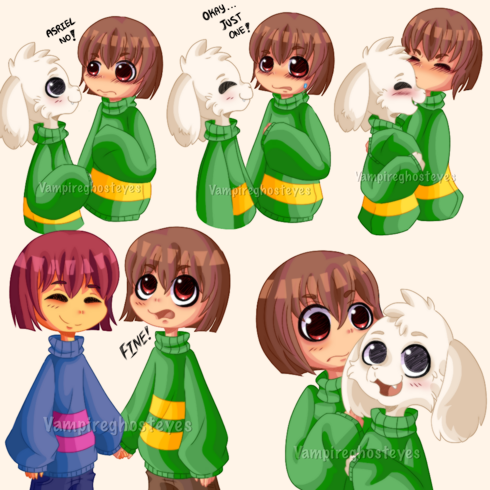 Asriel, Chara, and Frisk