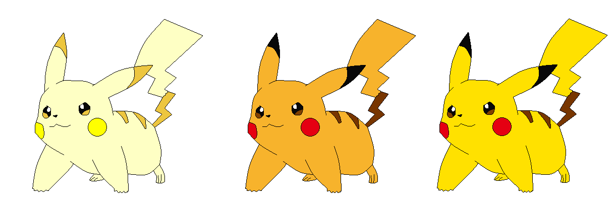 Shiny Pikachu line fixed by Wildcat1999 on DeviantArt