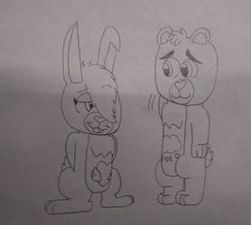 A Bear and A Bunny (sketch) by FenneKindleFire