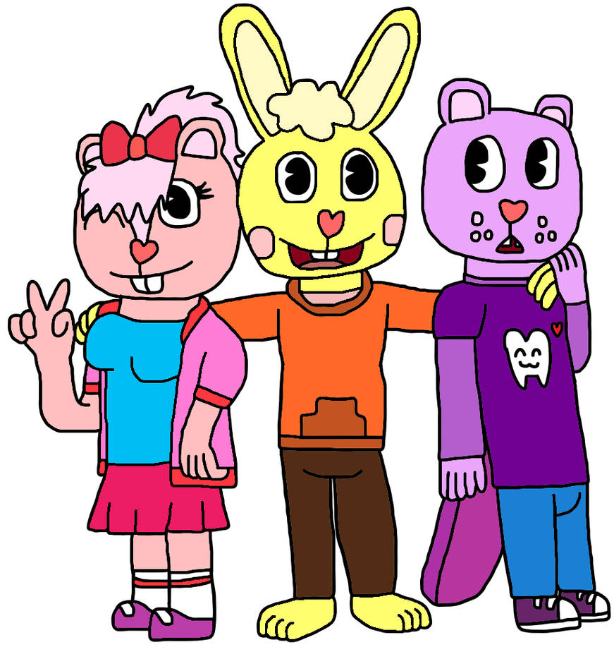Happy Tree Friends City - Cuddles, Giggles, Toothy by FenneKindleFire ...