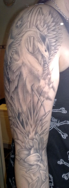 'Red-crested crane' tattoo