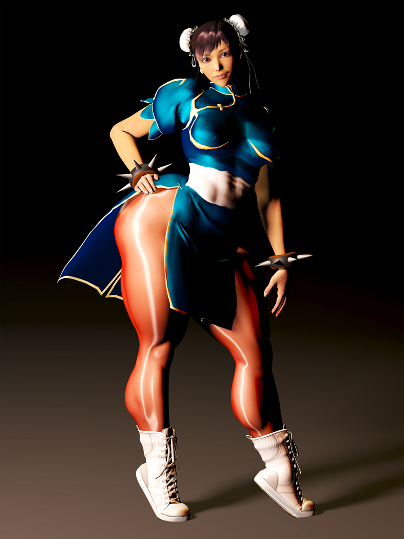 Chun li in gloss pantyhose