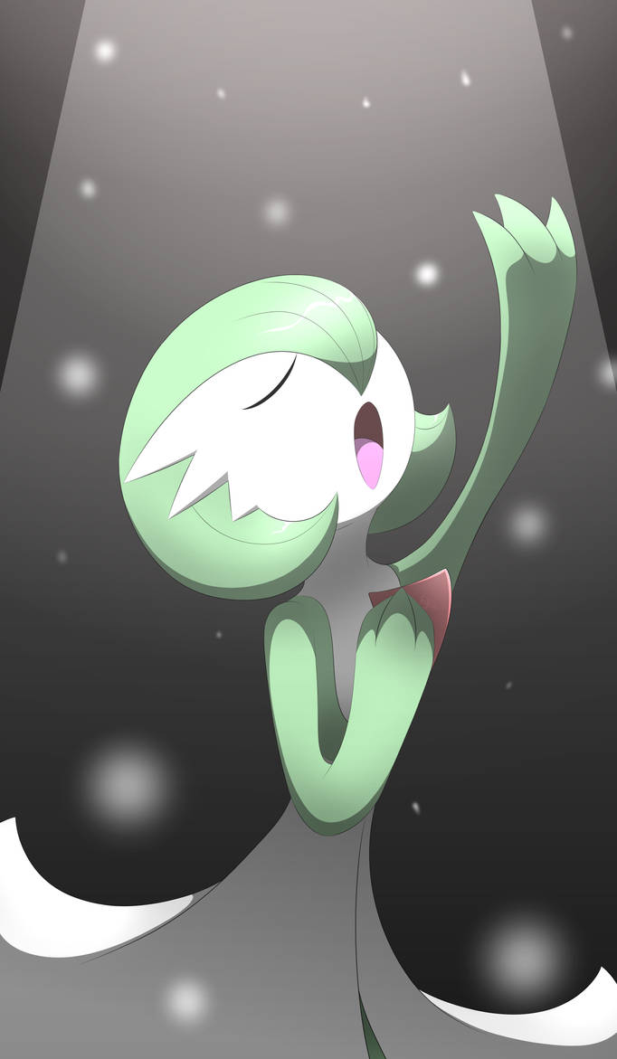 Full-body gardevoir in the snow