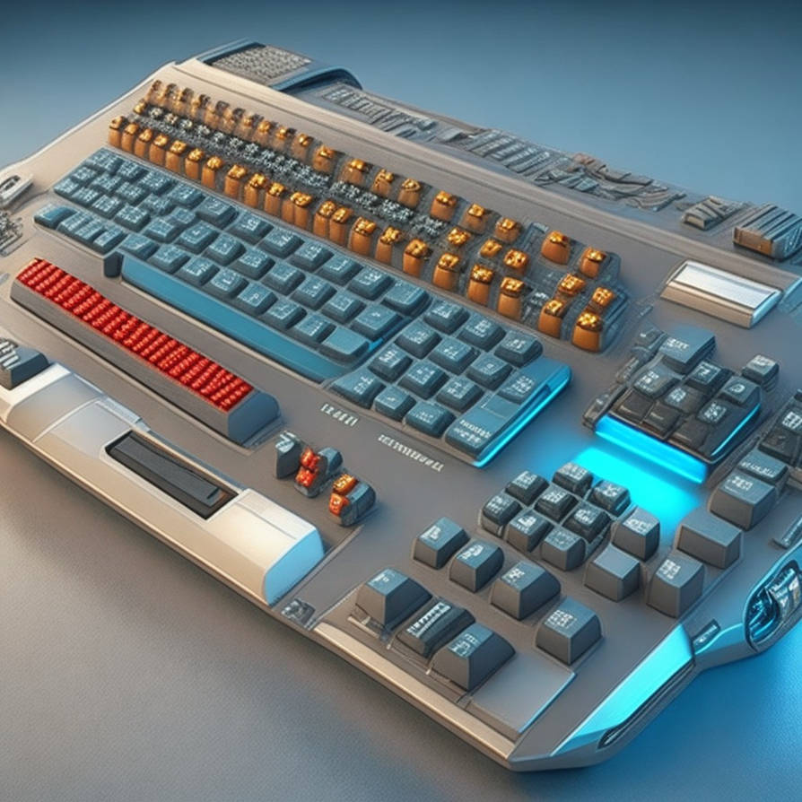 Futuristic sci-fi PC keyboard by Pickgameru on DeviantArt