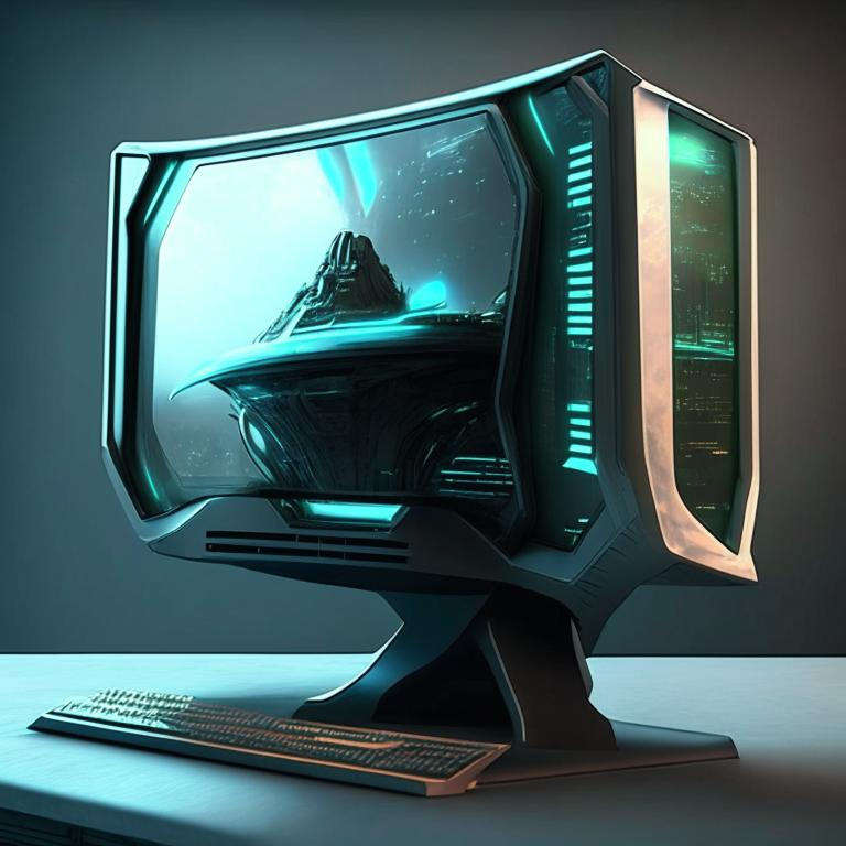 Futuristic sci-fi high-tech PC monitor by Pickgameru on DeviantArt