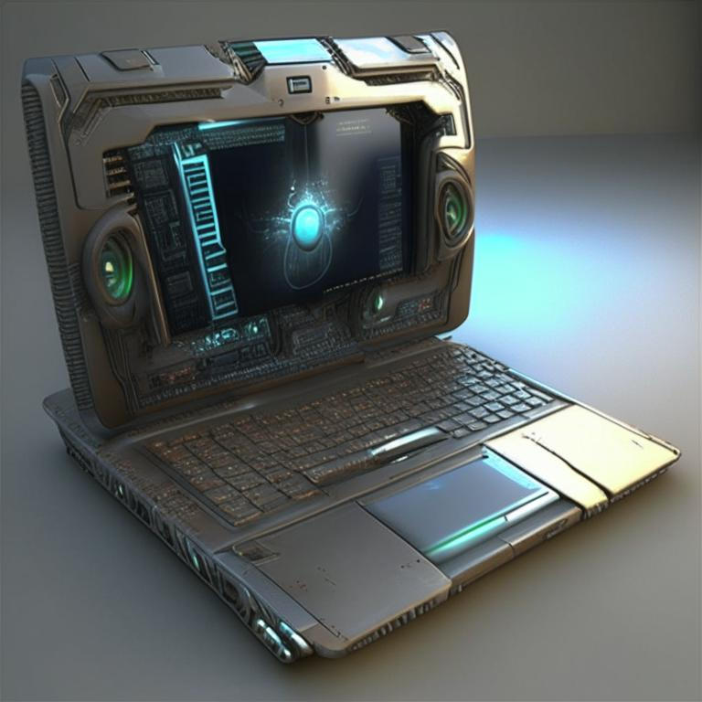 High-tech sci-fi laptop by Pickgameru on DeviantArt