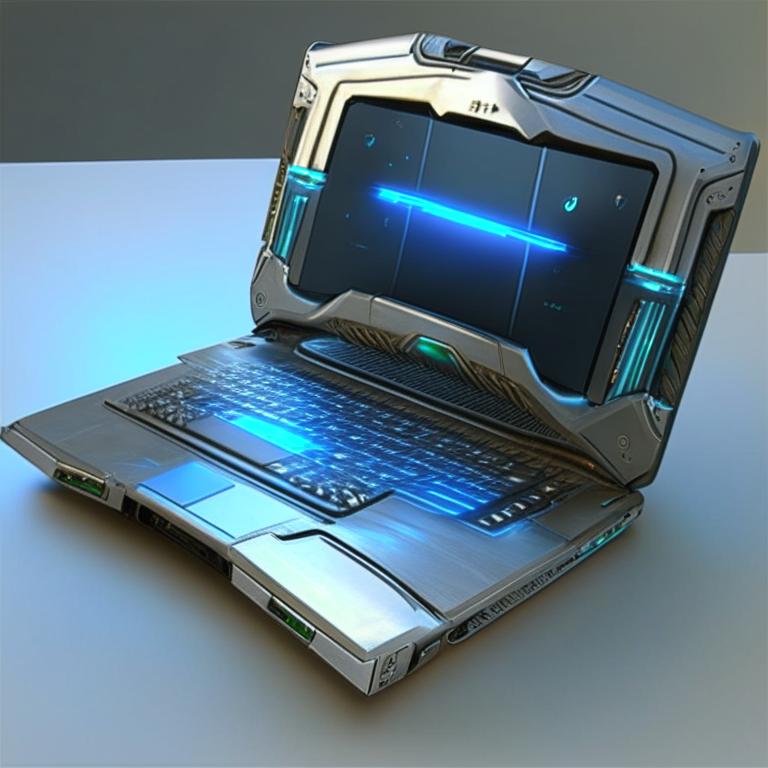 Futuristic Portable Computer Futuristic sci-fi laptop by Pickgameru on DeviantArt