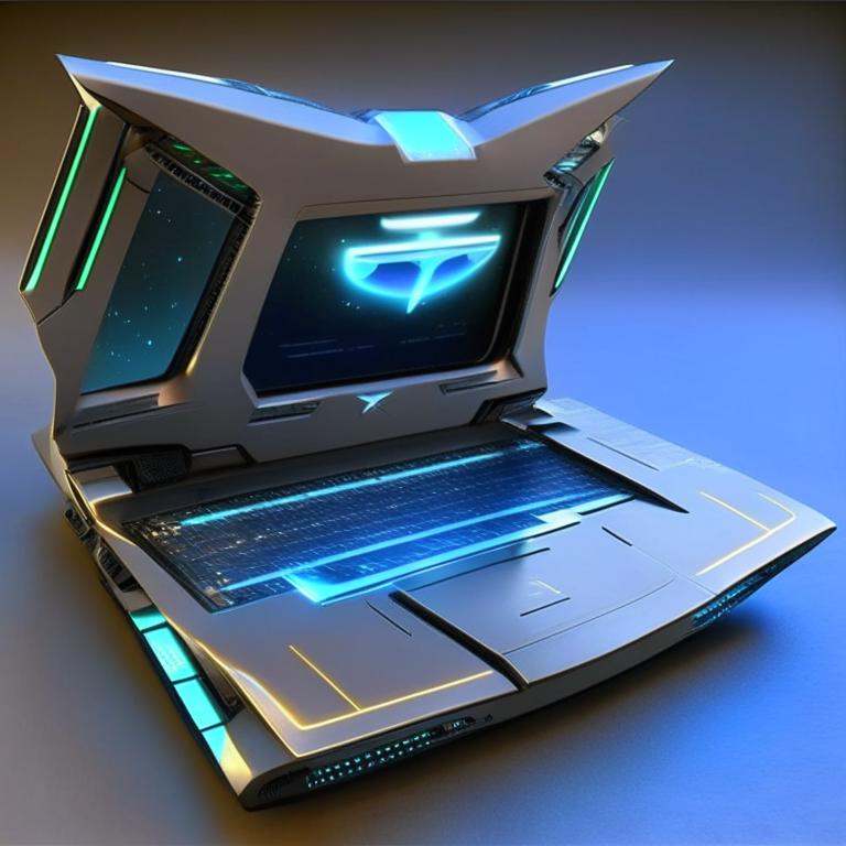 Futuristic Portable Computer Futuristic sci-fi laptop by Pickgameru on DeviantArt