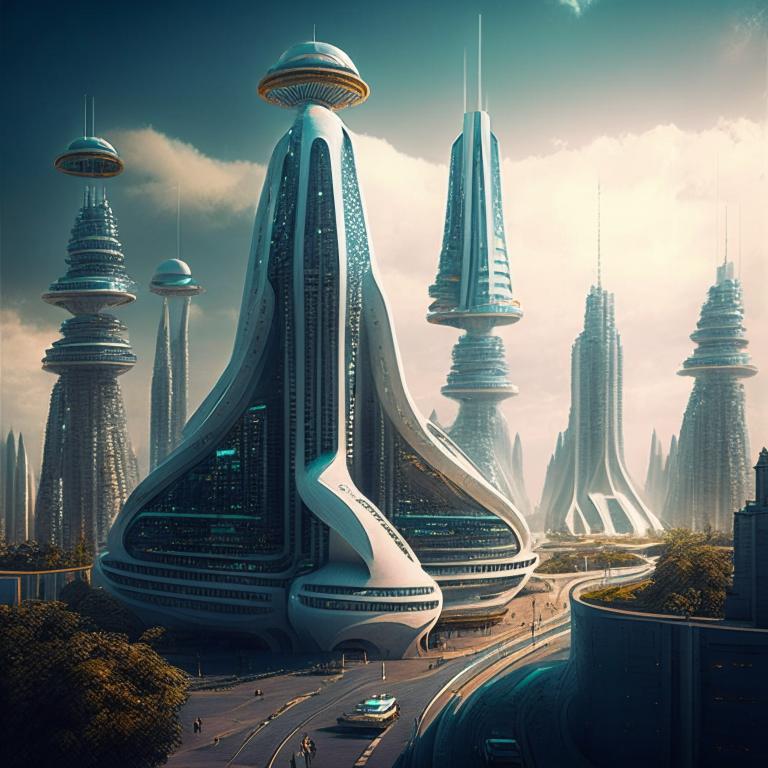 sci fi city tower