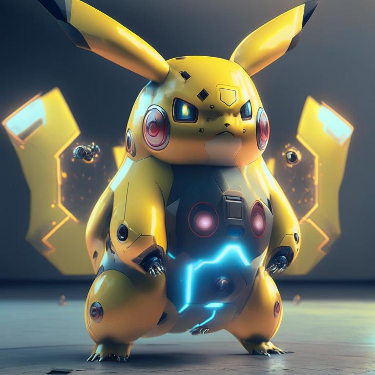 Premium Photo  Cyborg pikachu future pokemon