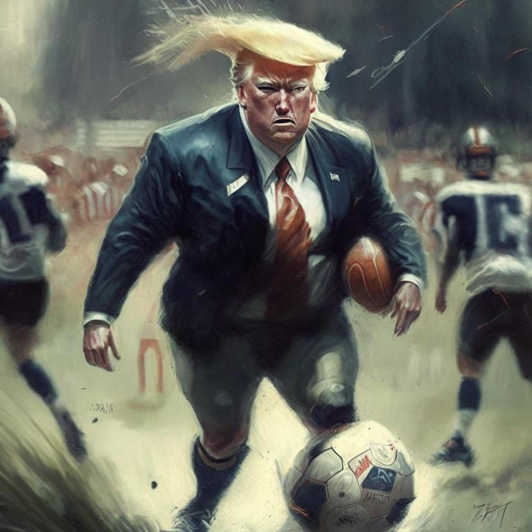 Donald Trump playing football by Pickgameru on DeviantArt