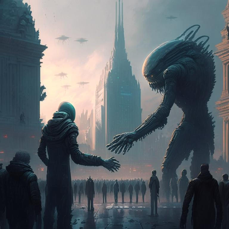 Friendship between humans and aliens in Moscow by Pickgameru on DeviantArt