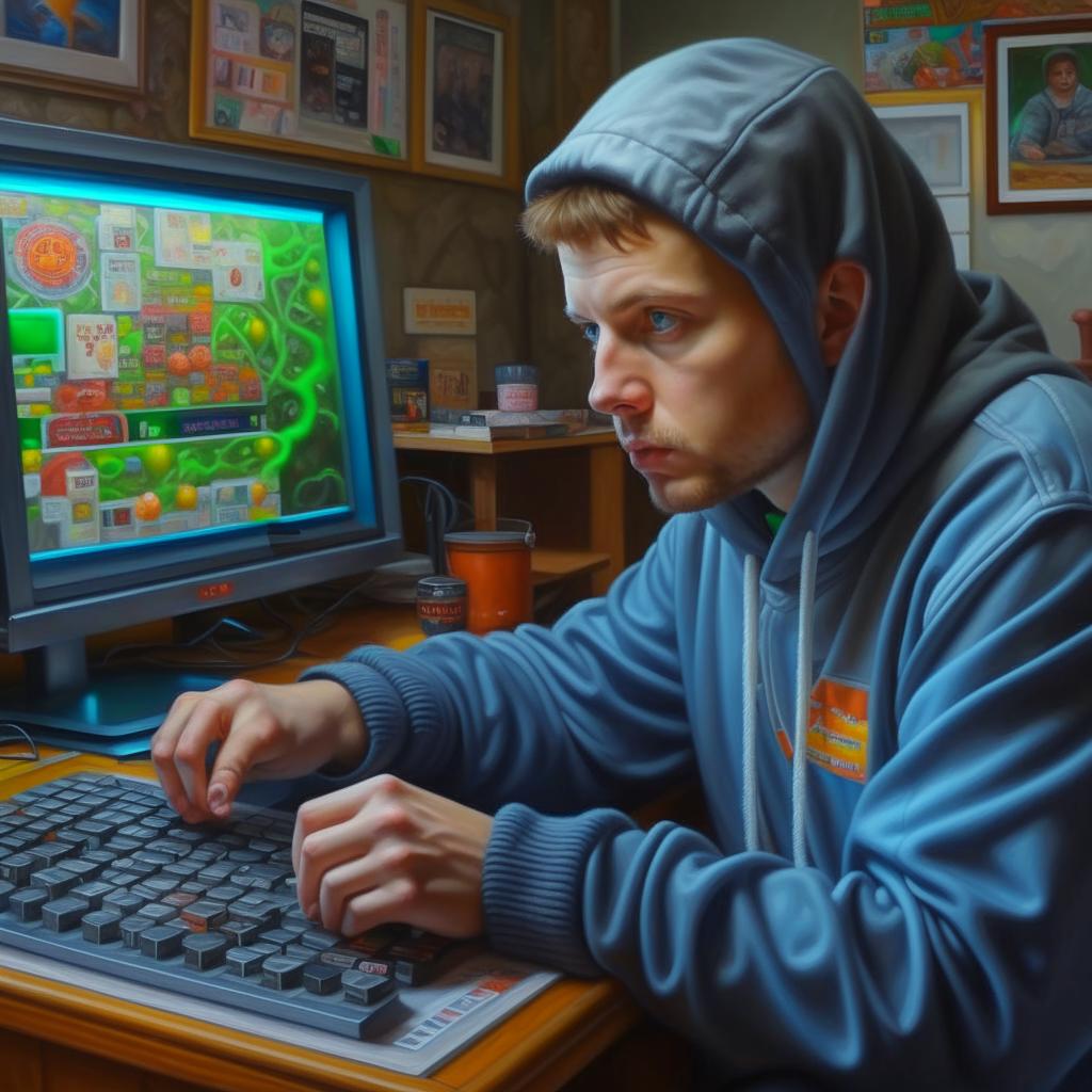 Russian gopnik plays computer games by Pickgameru on DeviantArt