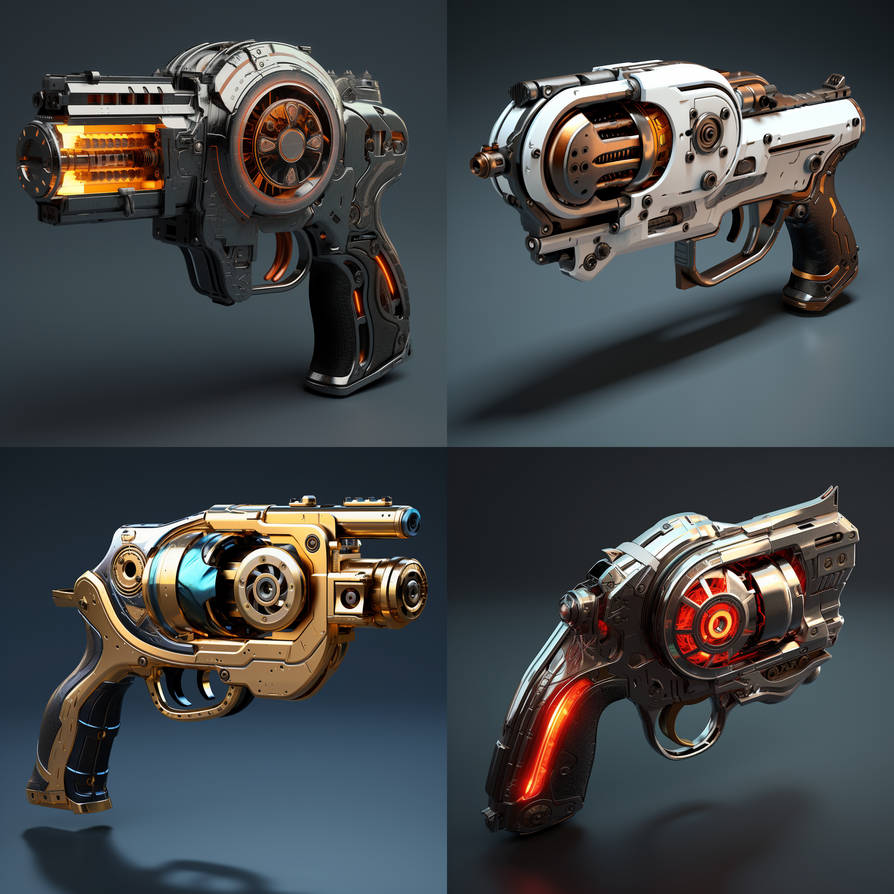 Futuristic revolver by Pickgameru on DeviantArt