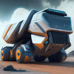 Futuristic dump truck