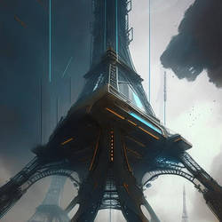 Futuristic Eiffel tower