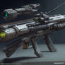 Futuristic sniper rifle