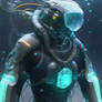 Futuristic diver's costume