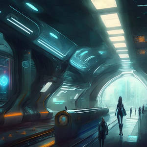 Futuristic underground metro