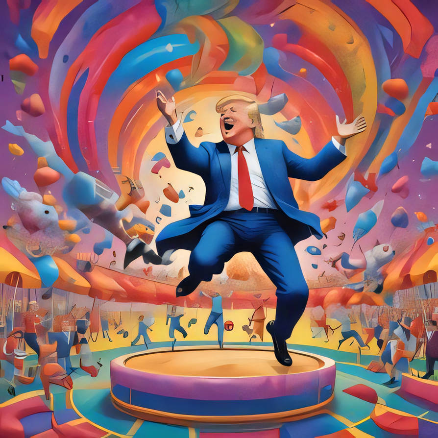 Trump Jump Donald Trump jumps on a trampoline by Pickgameru on DeviantArt