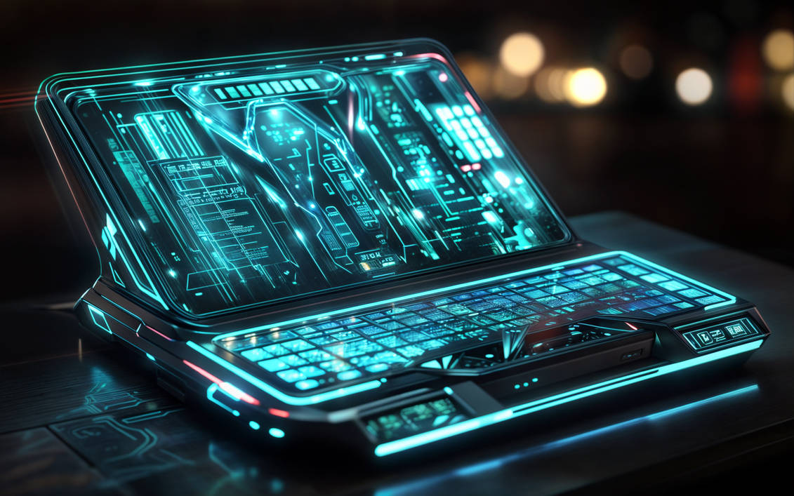 Futuristic Portable Computer Futuristic laptop by Pickgameru on DeviantArt