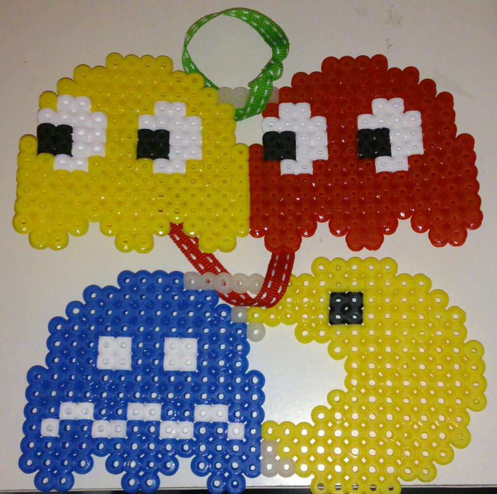 Pac Man Christmas Bead Sprite Decorations By Tomqman On Deviantart