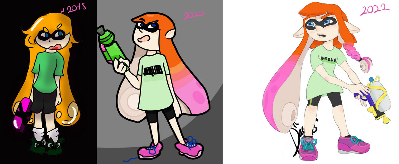 Inkling Side Inkling Redraw Comparison by Daemon-Doodles on DeviantArt