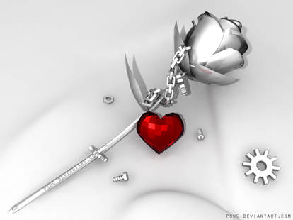 Metal Rose, Jewel Heart