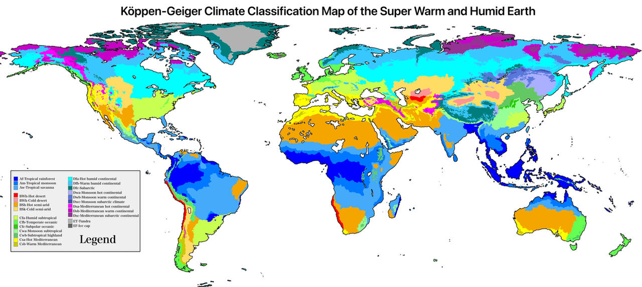 Example Of Climate Map Climate Map of the Super Warm and Humid Earth by Waka924 on DeviantArt