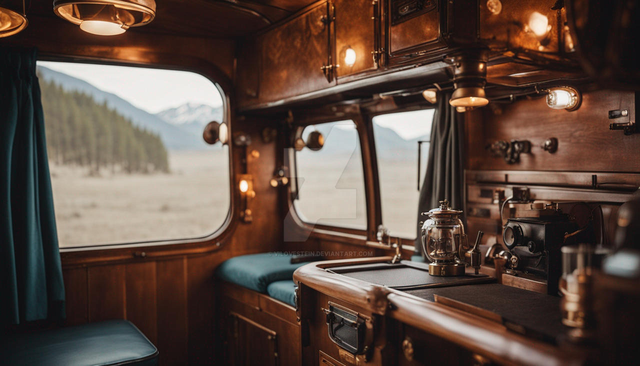 Steampunk Camper Interior angle 2 by ViLovestein on DeviantArt