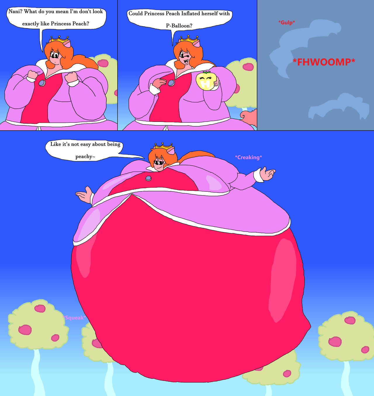 Deviantart Inflation Itchy Princess Peach Inflation (But... this isn't her) by DaltonandBrooklyn ...