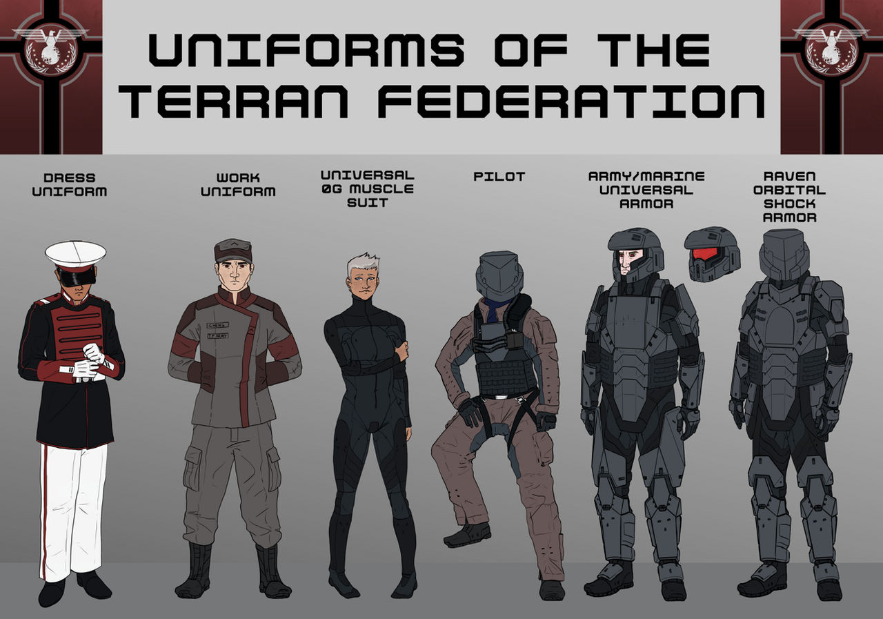 Terran Uniform Lineup By Goeliath On Deviantart