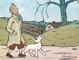 Merry Christmas from Tintin and Snowy