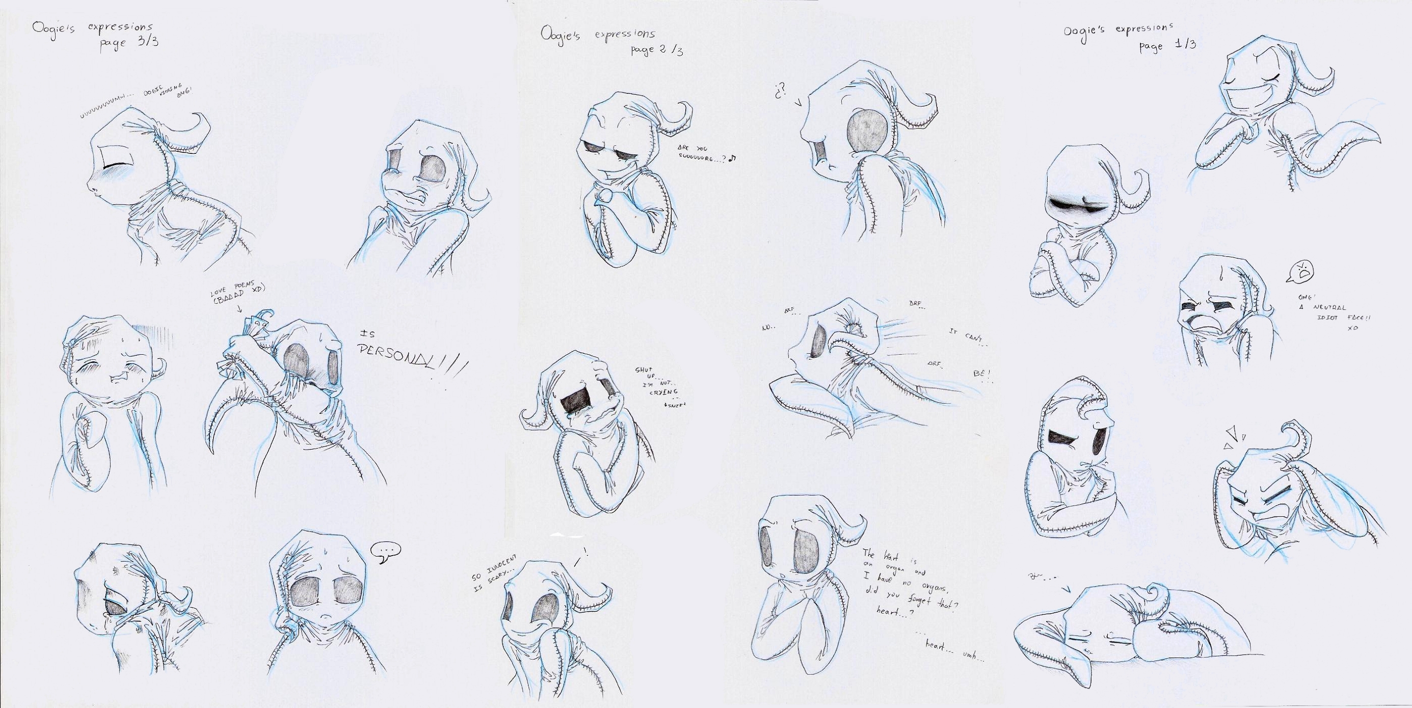 Oogie-Expression study doodles