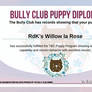 Bully Club puppy diploma
