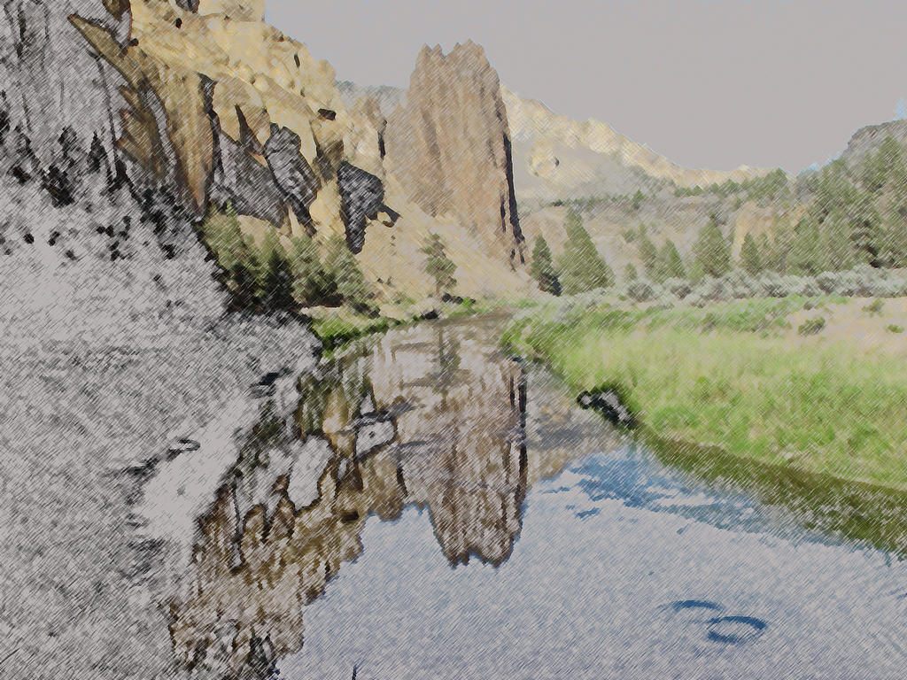 Smith Rocks Artwork Oregon landscapes series Smith Rocks by RobertEbert on DeviantArt