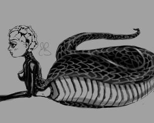 snake woman doodle