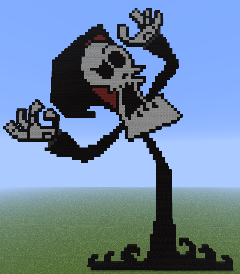 Grim Reaper Pixel Art Grid.