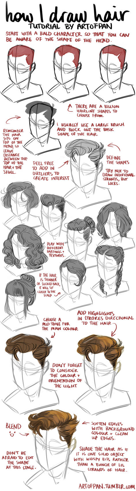 Hair Tutorial By Artofpan On Deviantart